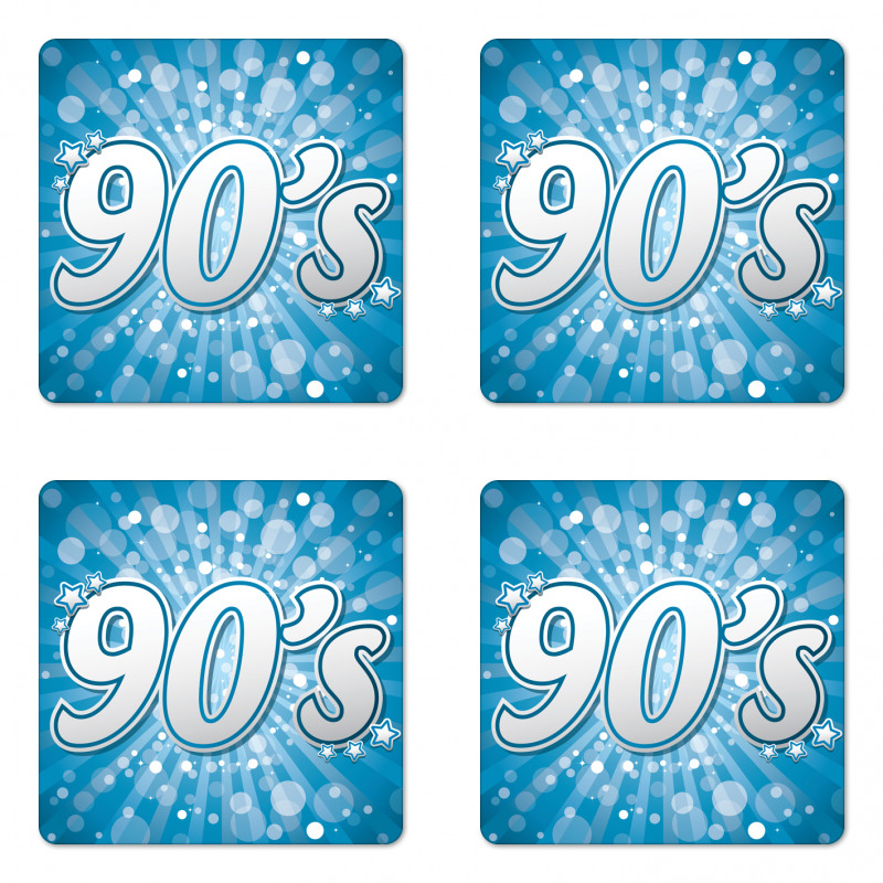 90s Pop Art Star Retro Coaster Set Of Four