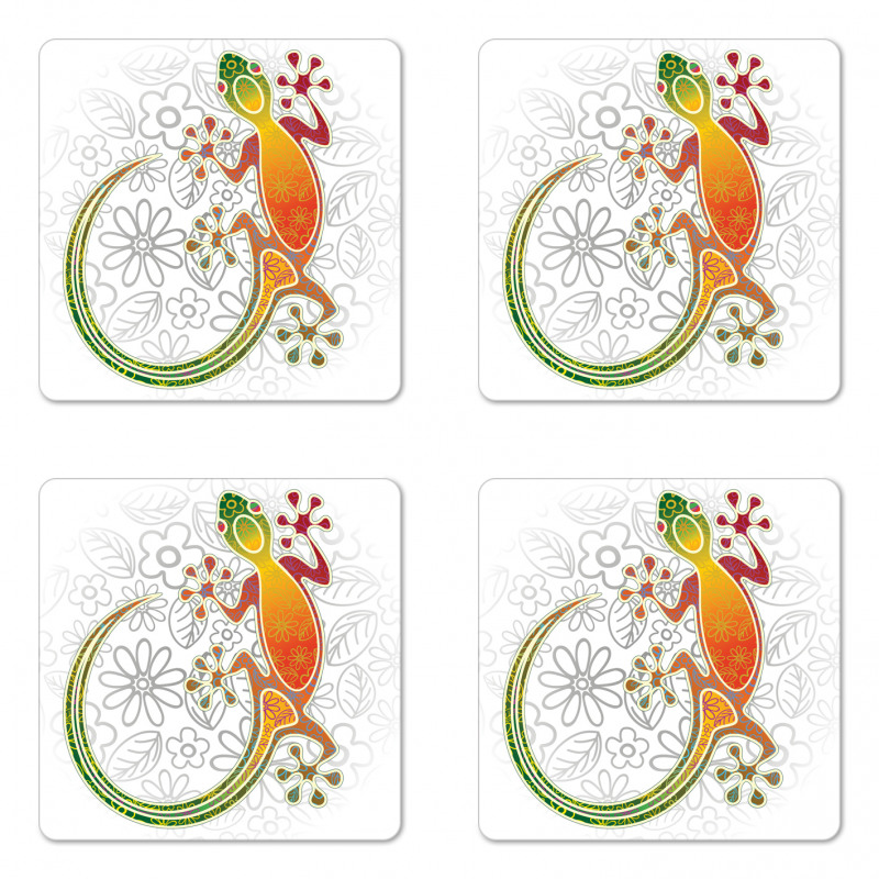 Art Frog Flowers Coaster Set Of Four