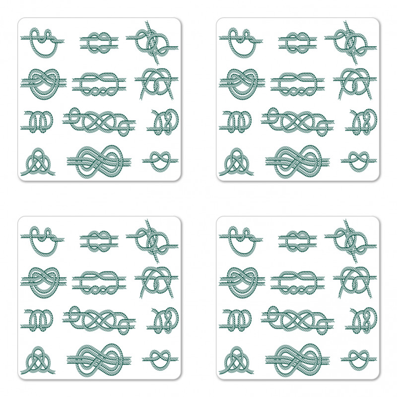 Maritime Rope Knots Art Coaster Set Of Four