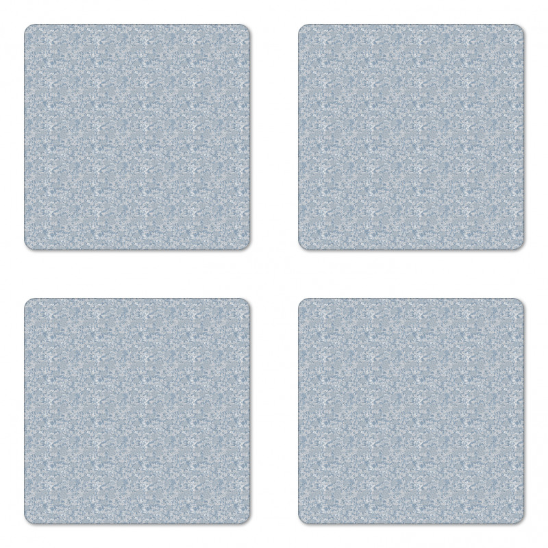 Botanical Dusty Blue Tones Coaster Set Of Four