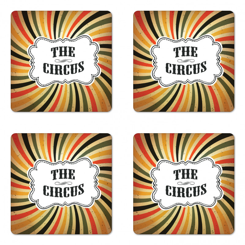 Grunge Vintage Rays and Text Coaster Set Of Four
