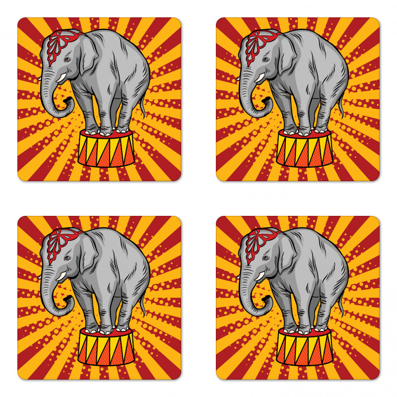 Show Animal Elephant Pop Art Coaster Set Of Four