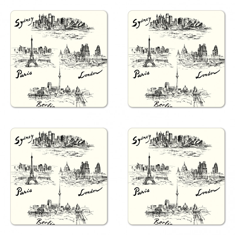 World's Famous Cities Coaster Set Of Four