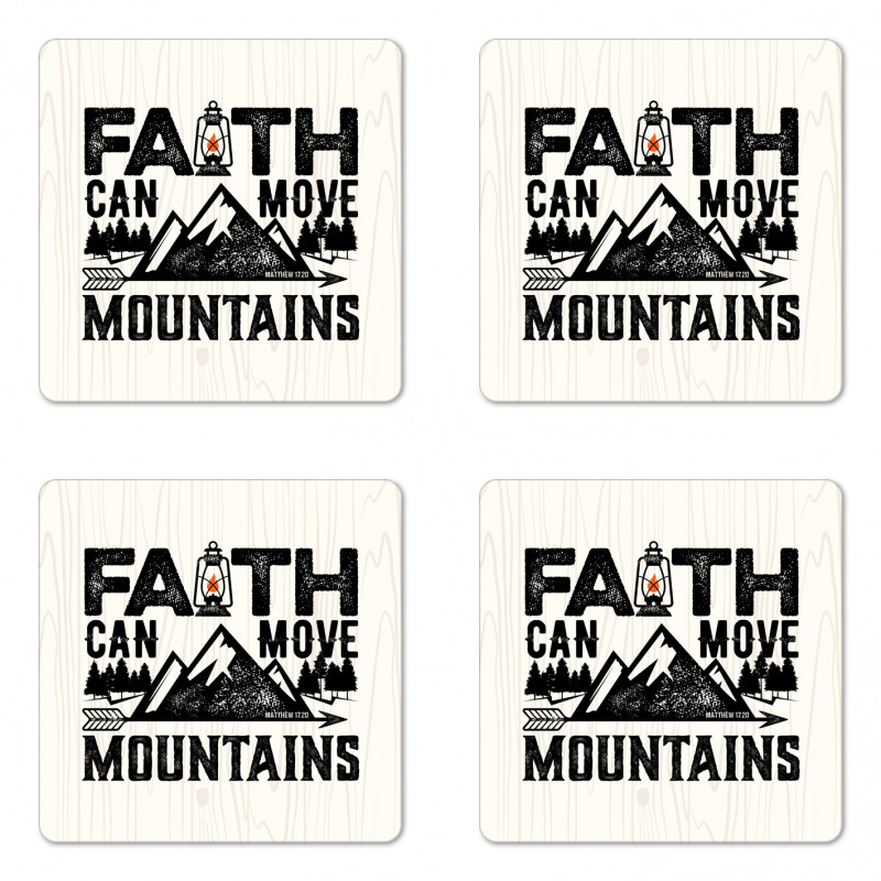 Faith Can Move Mountains Art Coaster Set Of Four