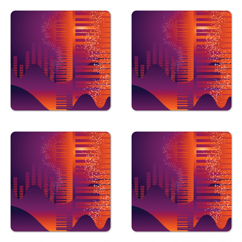 Abstract Volumes Bar Motif Coaster Set Of Four