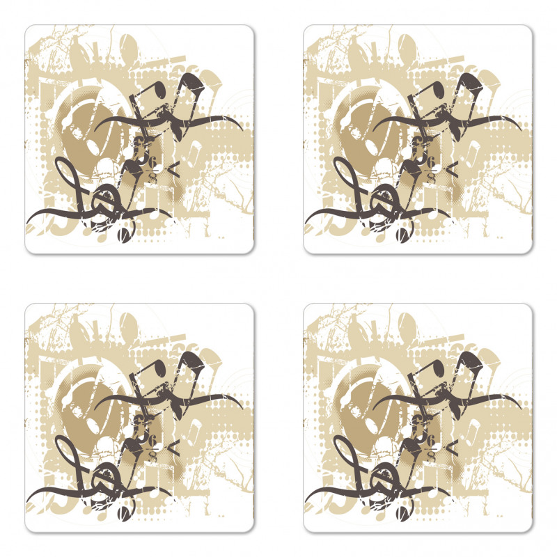 Treble Chef Halftone Motifs Coaster Set Of Four