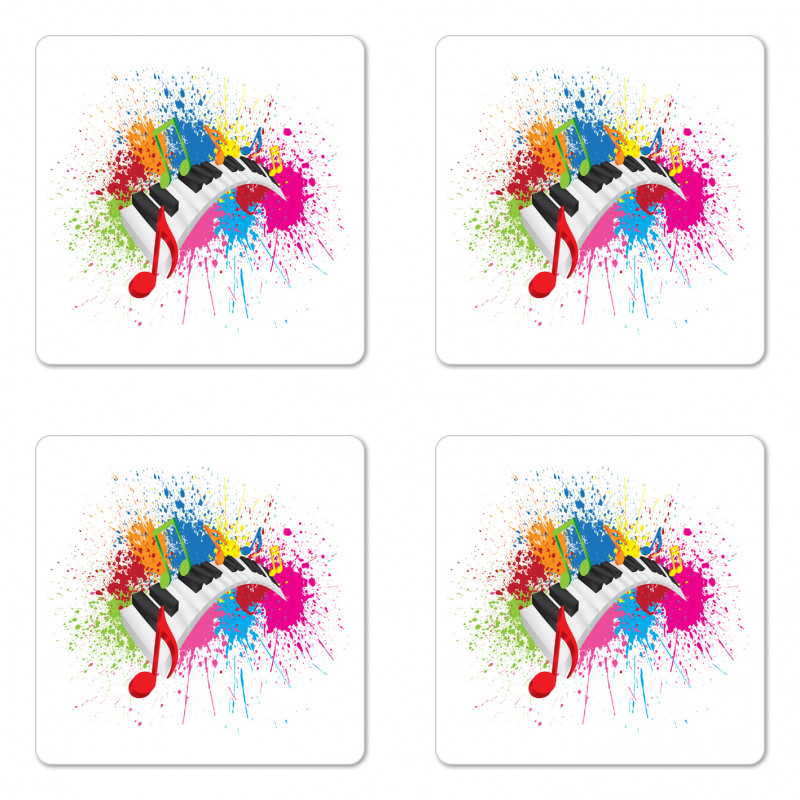 Paint Splatter Keyboard Fun Coaster Set Of Four