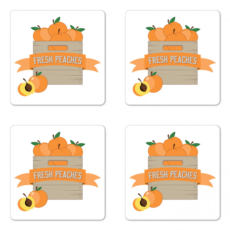 Fresh Ripe Fruits in a Box Coaster Set Of Four