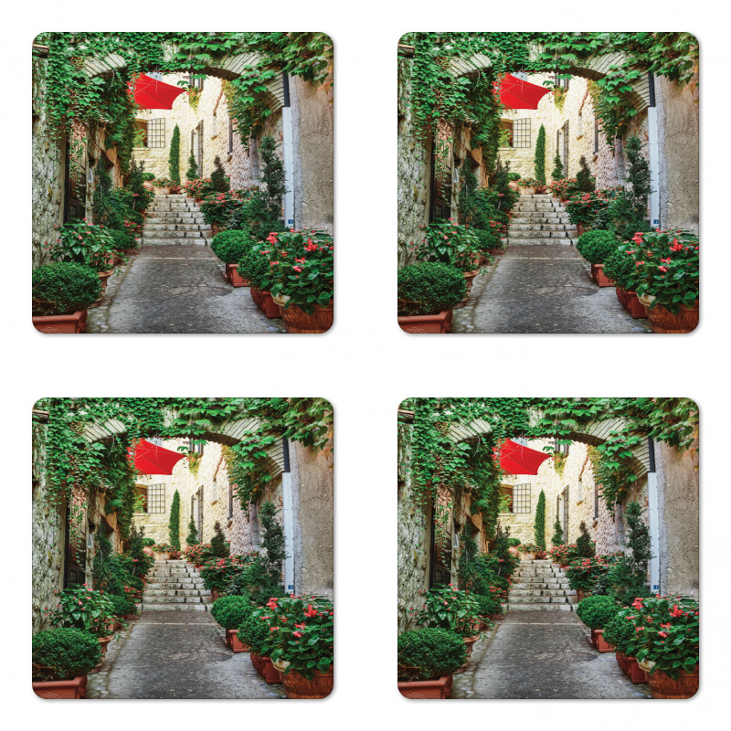 Old Street Flowers Coaster Set Of Four