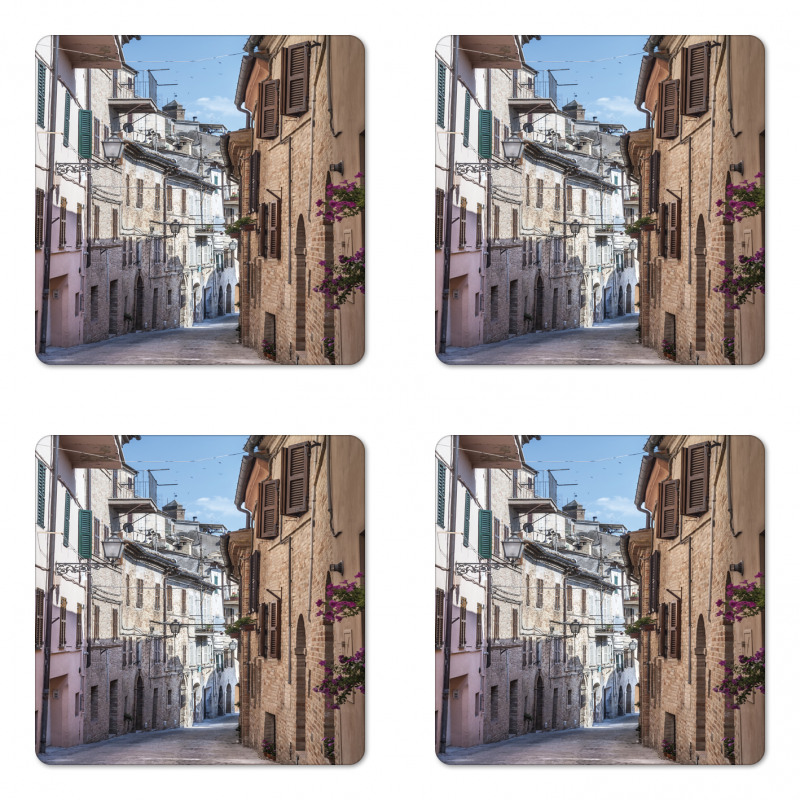 Italian Town Street Coaster Set Of Four