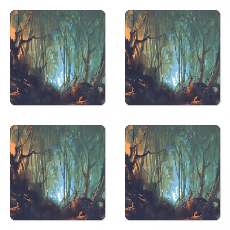 Mystic Dark Forest Coaster Set Of Four