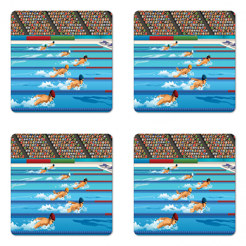 Olympics Swimming Race Coaster Set Of Four