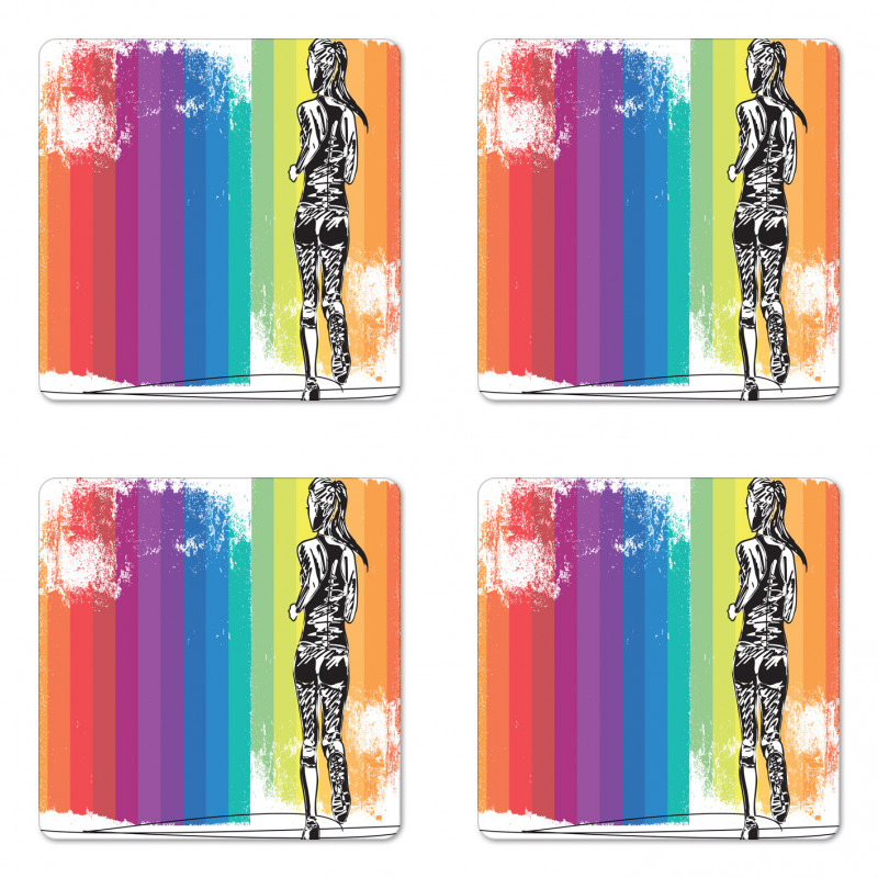 Marathon Runner Ombre Coaster Set Of Four