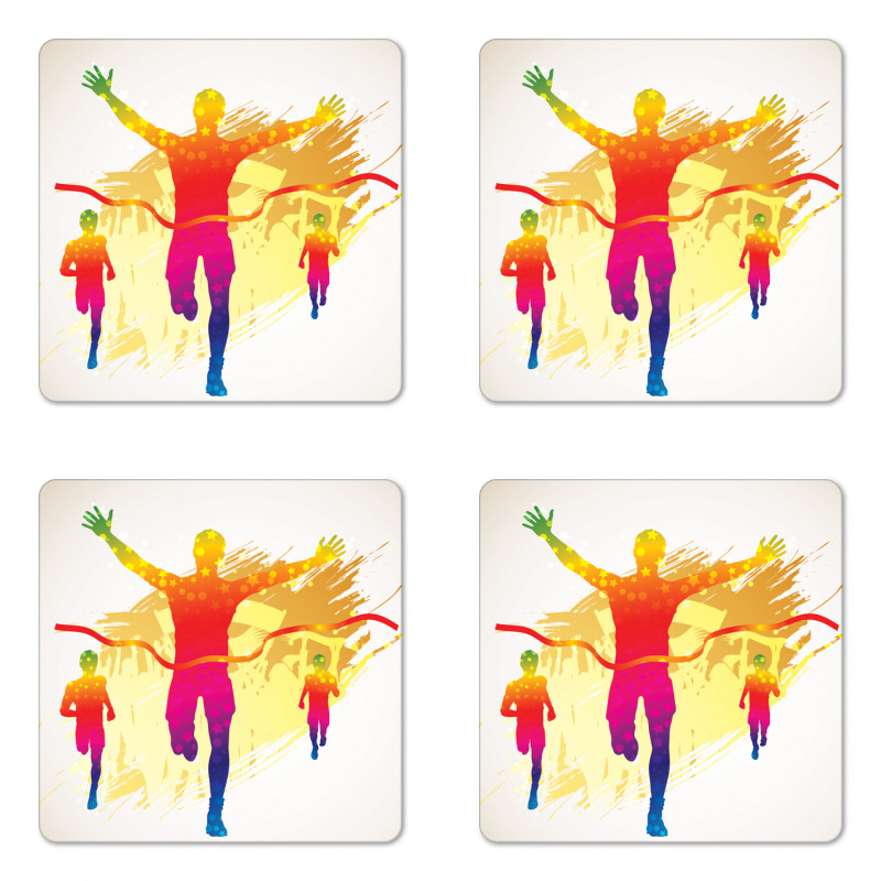 Silhouette Winner Man Coaster Set Of Four