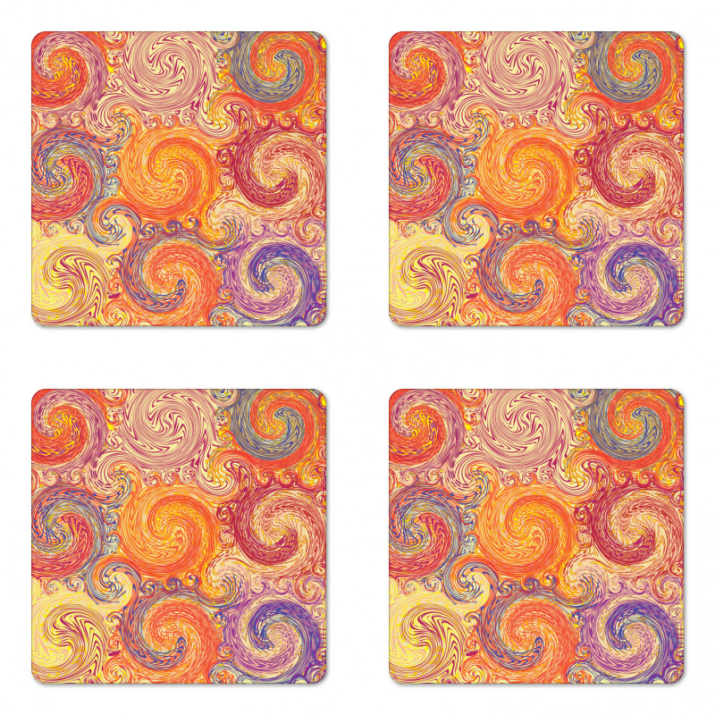 Grunge Sun Boho Coaster Set Of Four