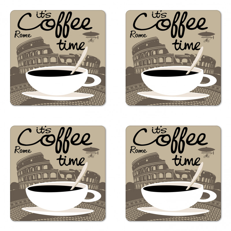 Rome Landmark Drink Cup Coaster Set Of Four