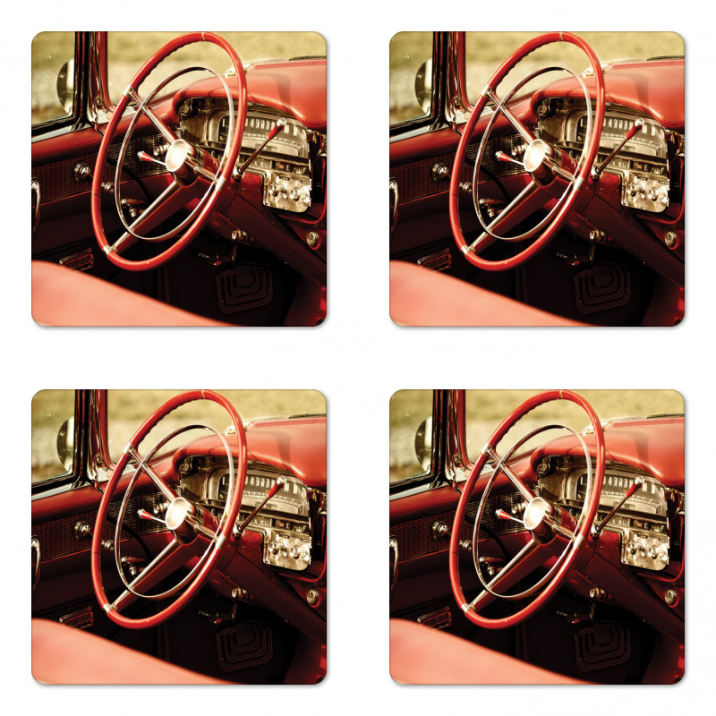 Antique Classic Car Coaster Set Of Four