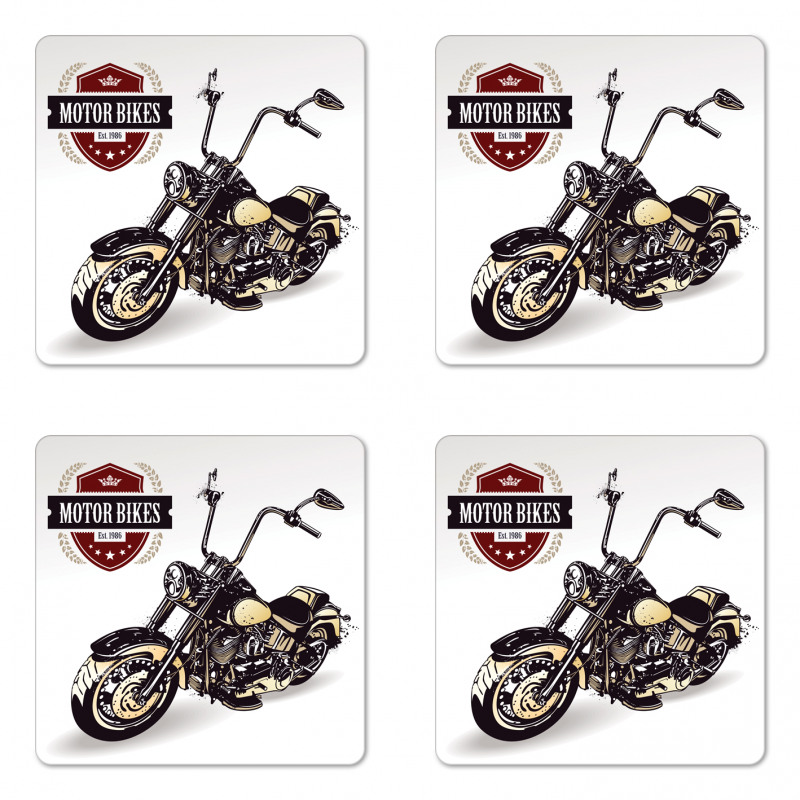 Old Classic Motorcycle Coaster Set Of Four