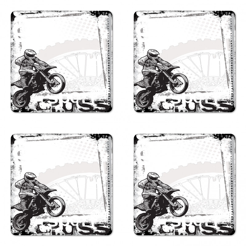 Motocross Racer Coaster Set Of Four