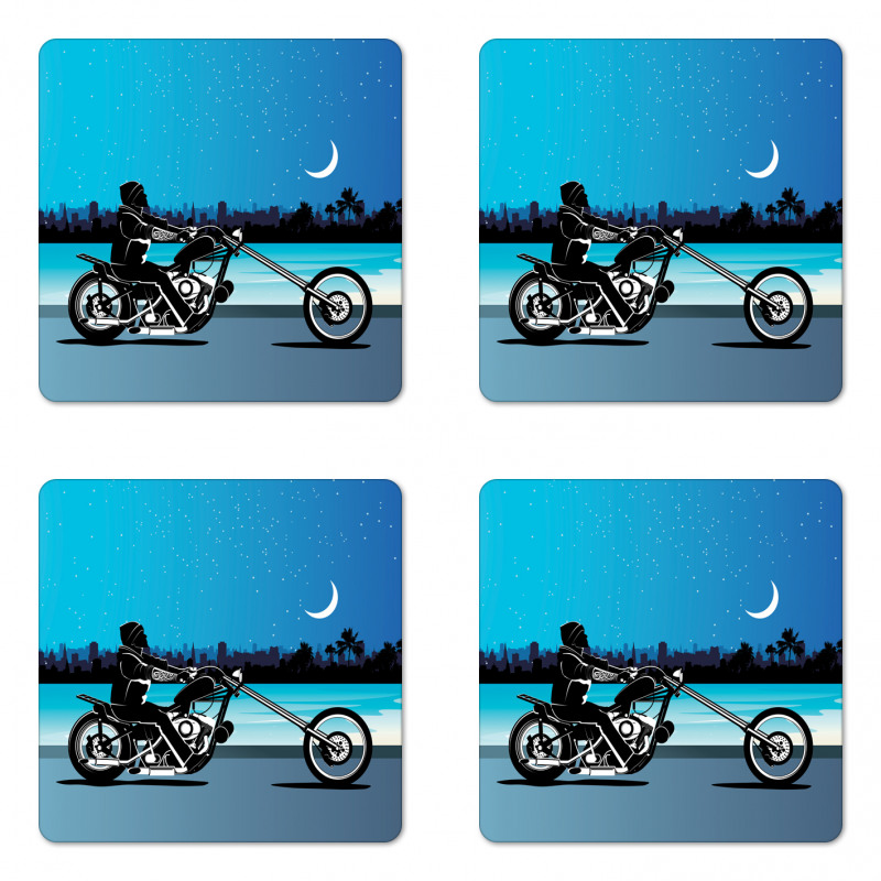 Chopper Motorcycle Coaster Set Of Four