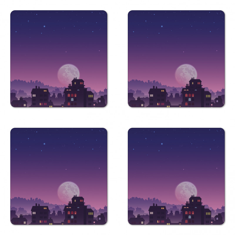 Moon Starry Night Sky Coaster Set Of Four