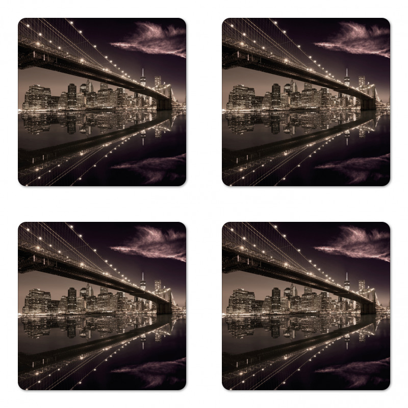 USA America Skyline Coaster Set Of Four