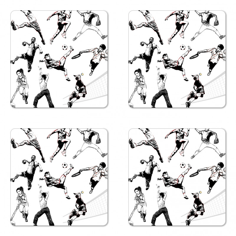 Various Sports Athletes Coaster Set Of Four