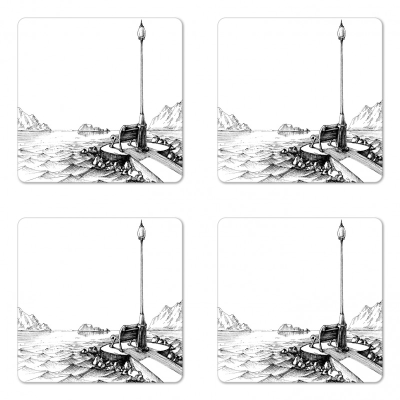 Bench Lantern Ocean Coaster Set Of Four