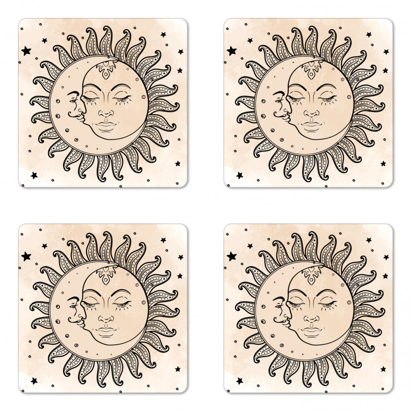 Sun and Moon Mystical Coaster Set Of Four