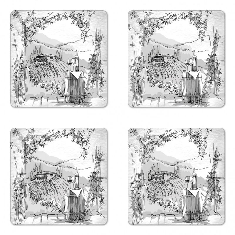 Valley Winery House Art Coaster Set Of Four