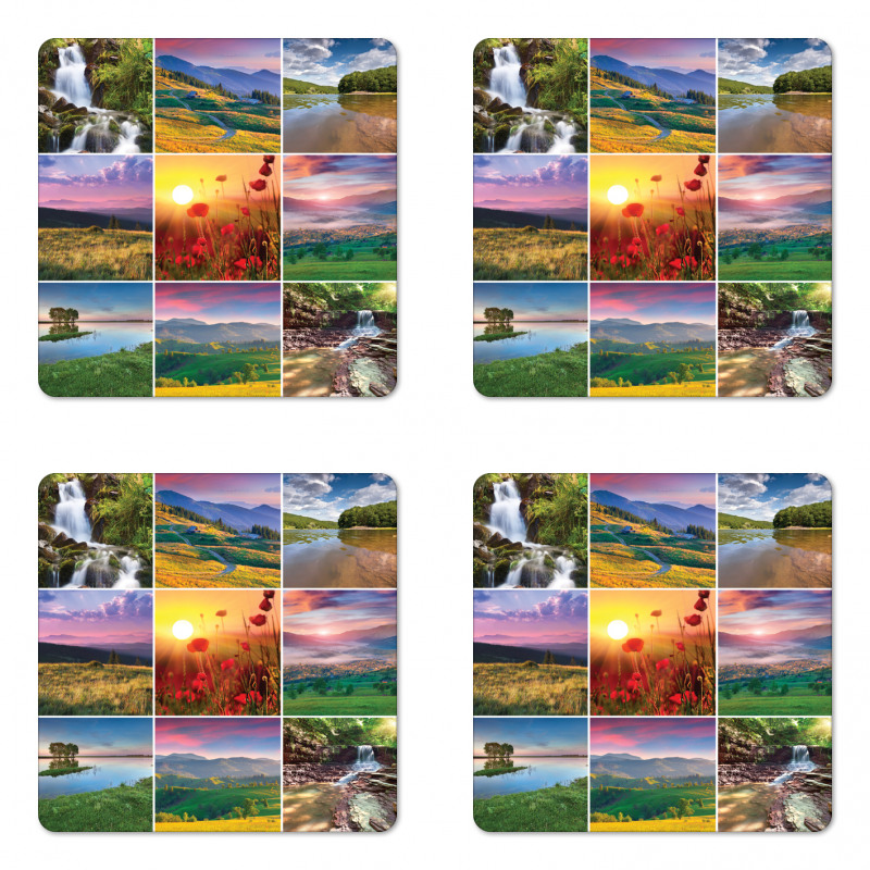 Summer Home Landscape Coaster Set Of Four