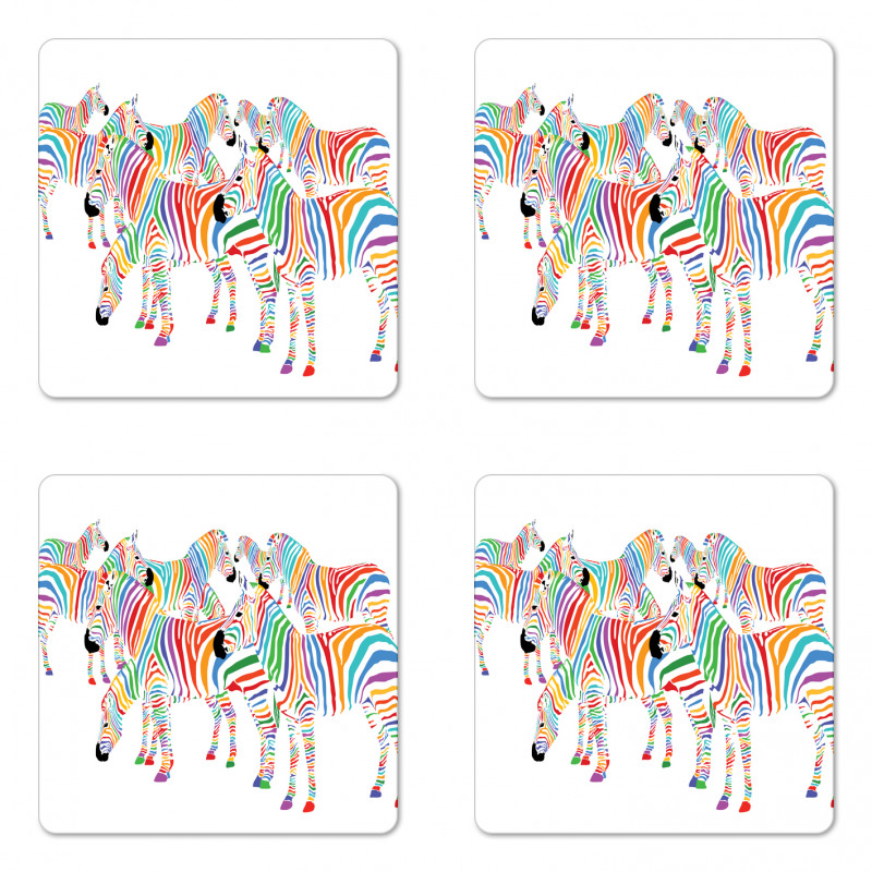 Colorful Animals Coaster Set Of Four