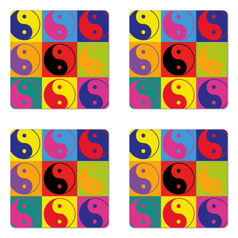 Ying Yang Hippie Coaster Set Of Four