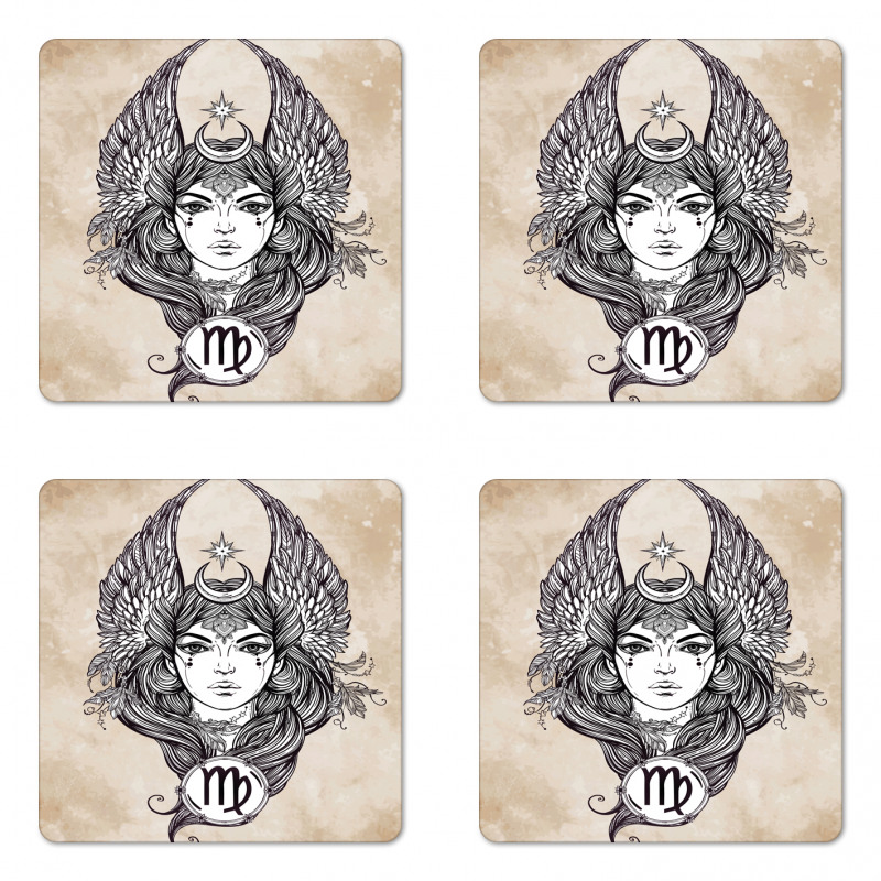 Hand Drawn Astrological Coaster Set Of Four