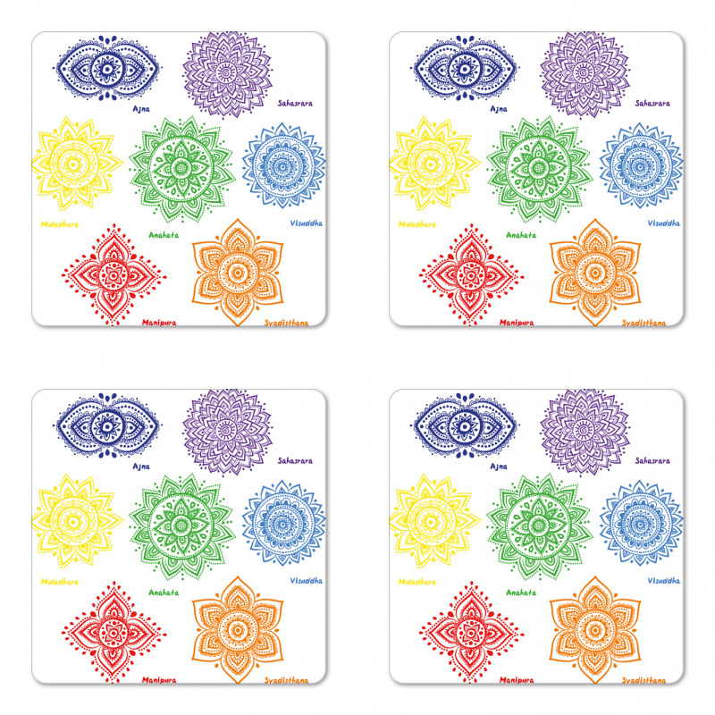 Colorful Chakra Coaster Set Of Four