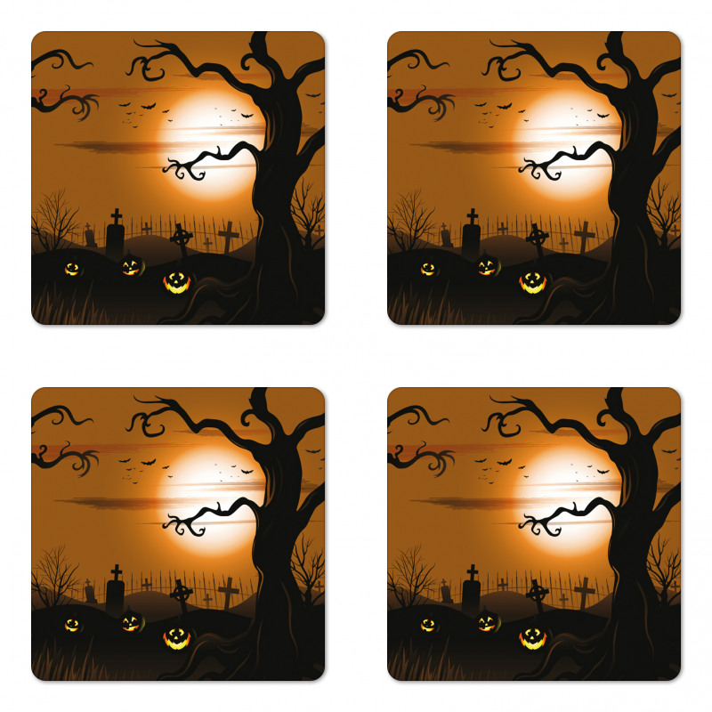 Scary Cemetery Coaster Set Of Four