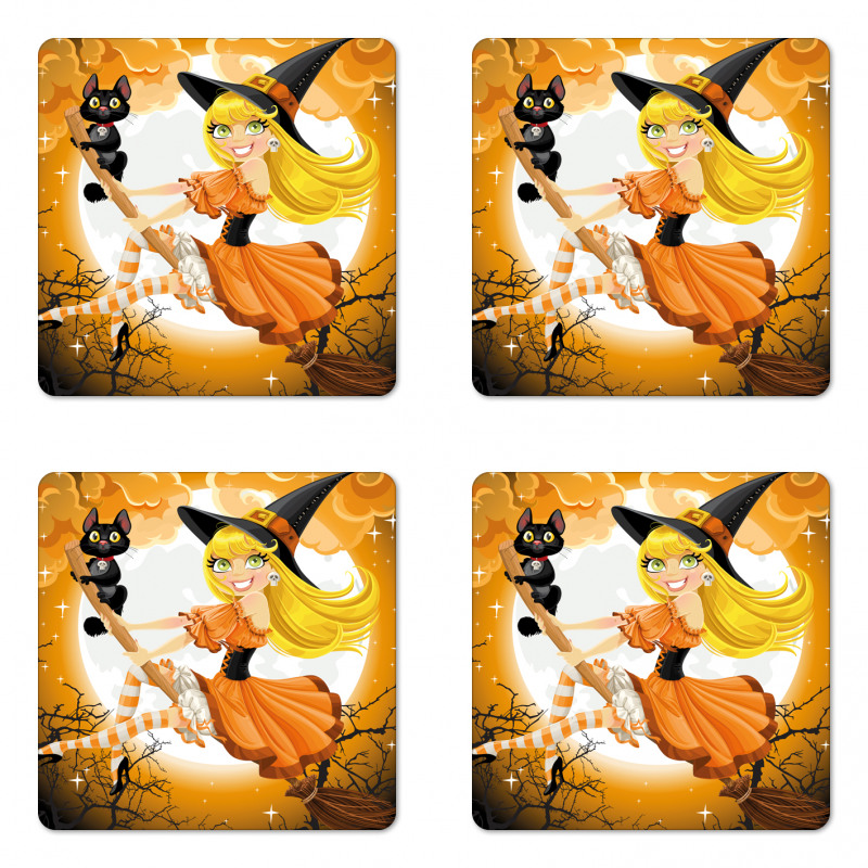 Witch Conceptual Colors Coaster Set Of Four