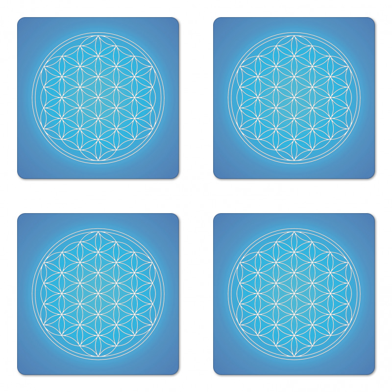 Flower of Life Grid Coaster Set Of Four