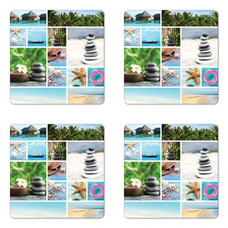 Tropical Ocean Rock Coaster Set Of Four