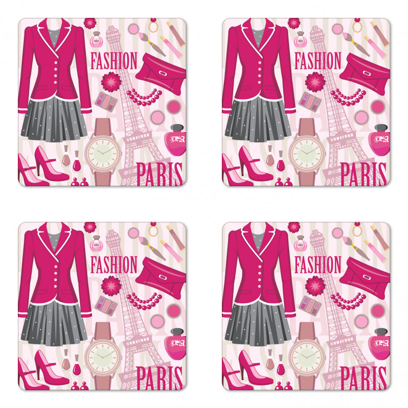 Fashion in Paris Dresses Coaster Set Of Four