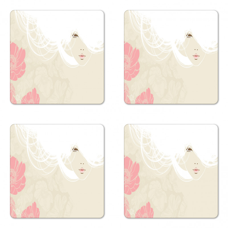 Flowers Romance Bridal Coaster Set Of Four