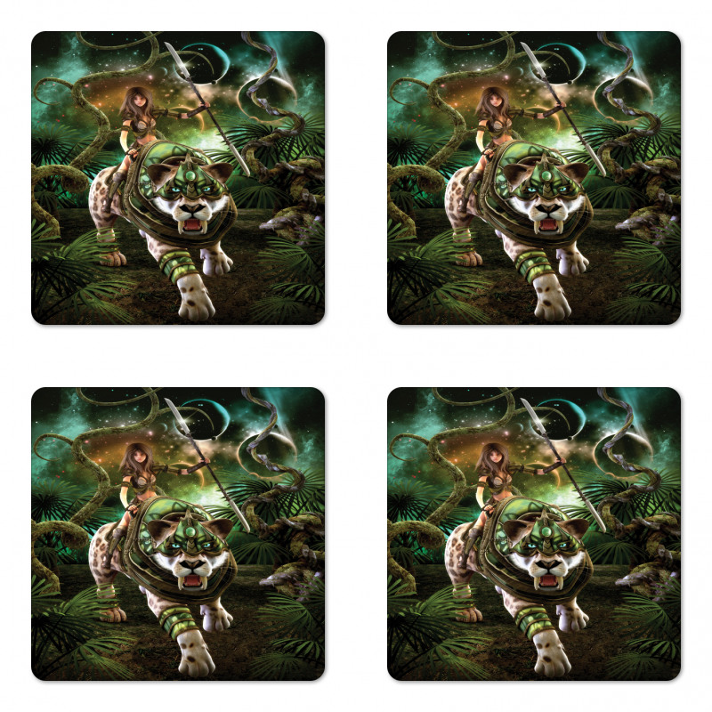 Fantasy Tiger Galaxy Coaster Set Of Four