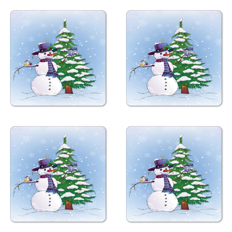 Snowman and Tree Coaster Set Of Four