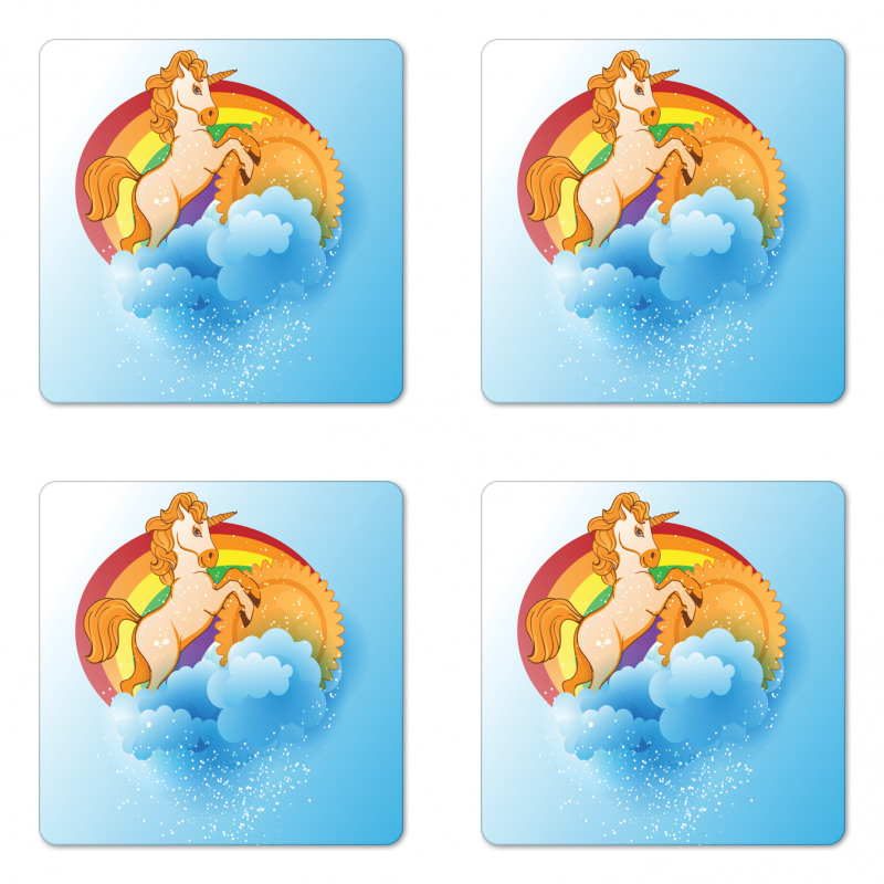 Cartoon Kids Rainbow Coaster Set Of Four