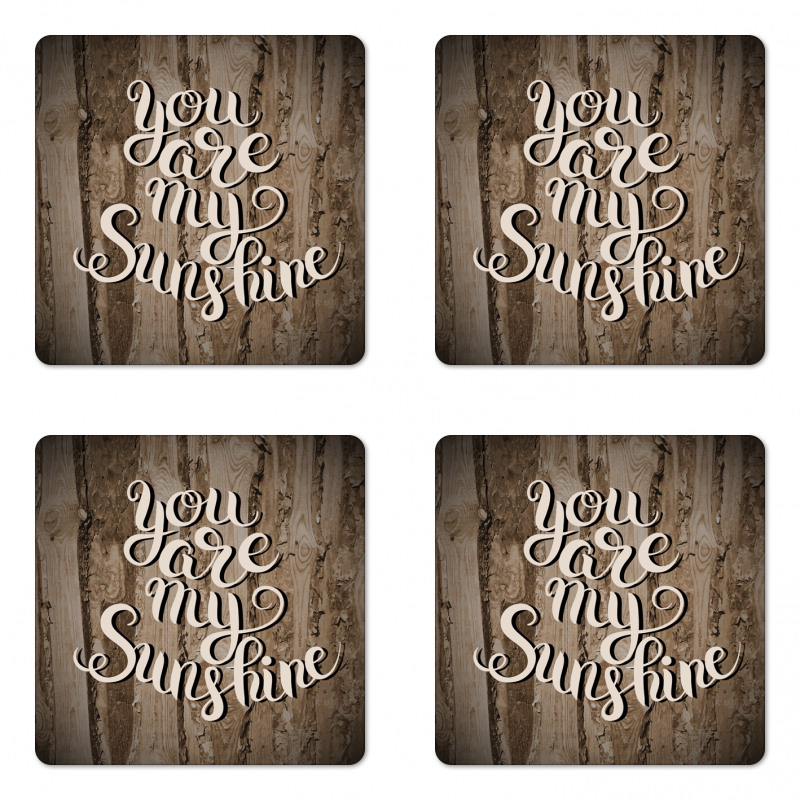 Romantic Words Wooden Coaster Set Of Four
