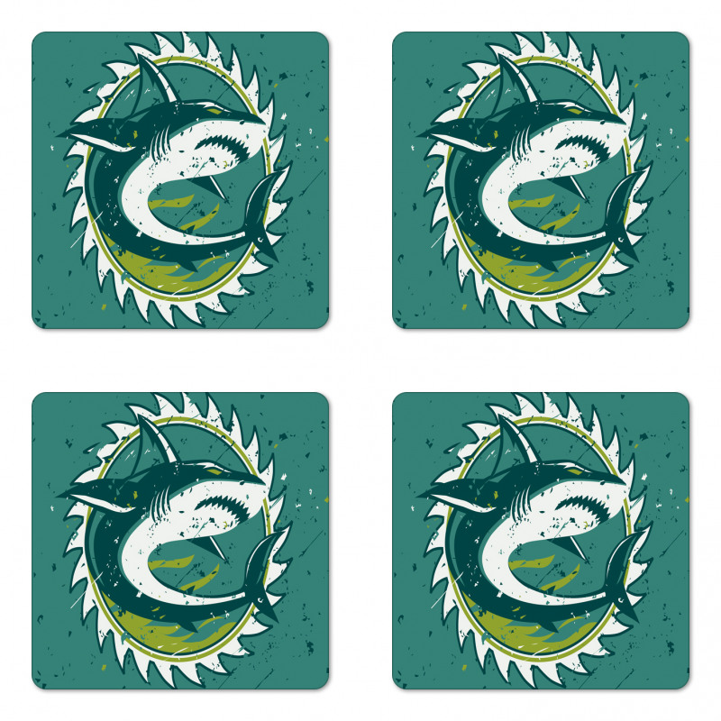 Shark Hunter Marine Art Coaster Set Of Four