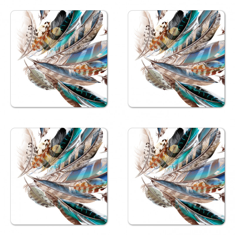 Contour Feather Fashion Coaster Set Of Four