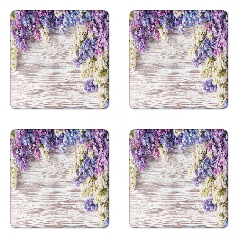 Lilac Flowers Bouquet Coaster Set Of Four