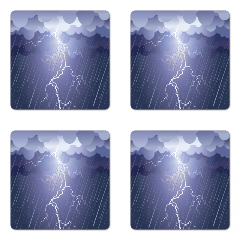 Thunderstorm Dark Clouds Coaster Set Of Four