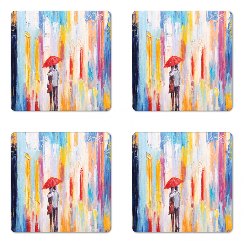 Painting Effect Romance Coaster Set Of Four